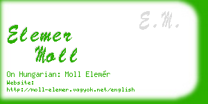 elemer moll business card
