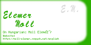 elemer moll business card